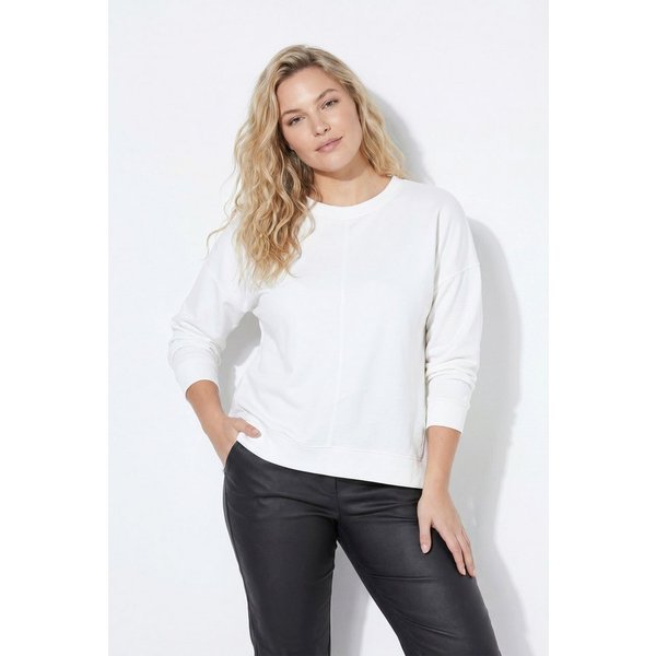 Ulla Popken Sweatshirt Long-Sweatshirt Oversized Rundhals Langarm