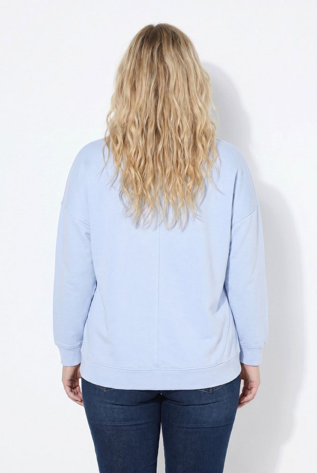 Ulla Popken Sweatshirt Long-Sweatshirt Oversized Rundhals Langarm – Bild 3 von 4