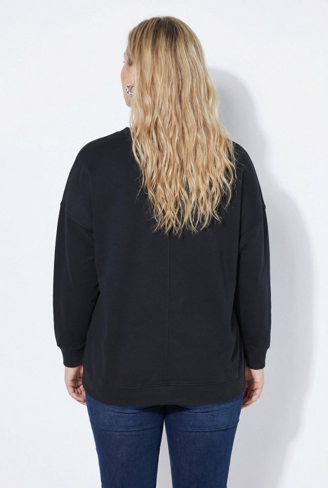 Ulla Popken Sweatshirt Long-Sweatshirt Oversized Rundhals Langarm – Bild 3 von 4