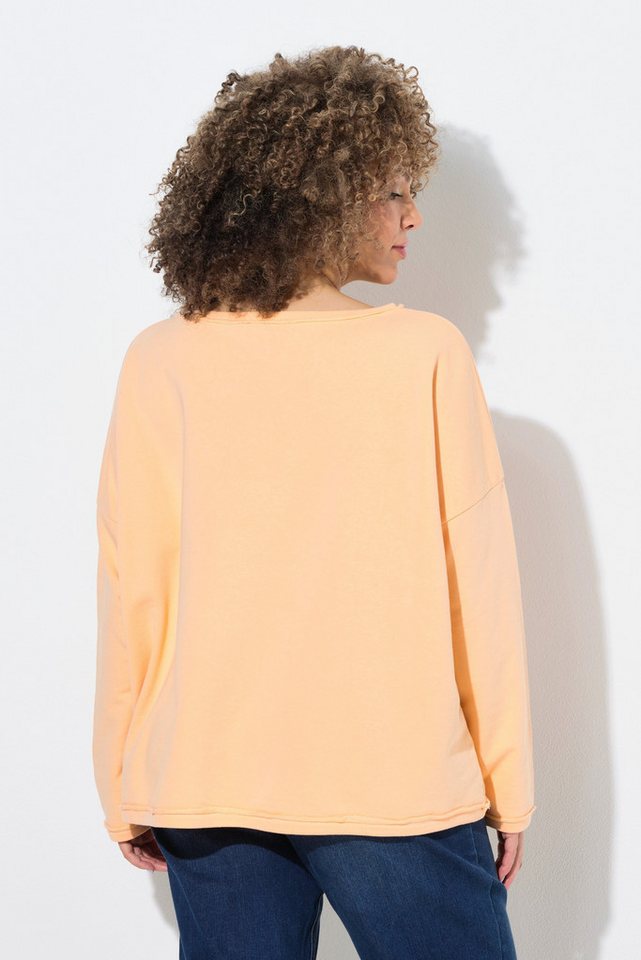 Ulla Popken Sweatshirt Sweatshirt Rollkanten Oversized Rundhals Langarm – Bild 3 von 4