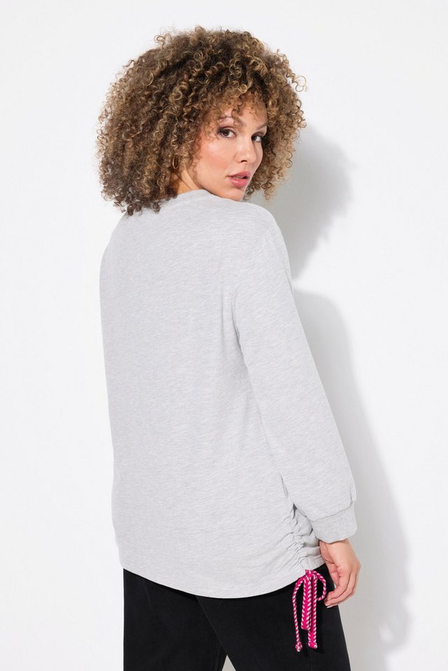 Ulla Popken Sweatshirt Sweatshirt seitliche Raffbänder Rundhals Langarm – Bild 3 von 5