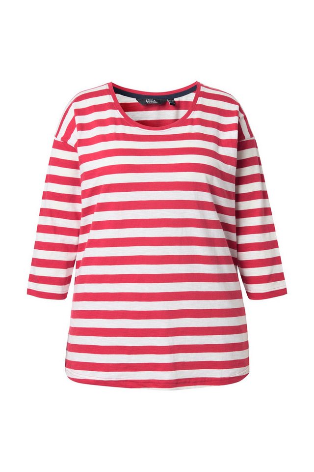 Ulla Popken T-Shirt Shirt Ringel Oversized Rundhals Langarm – Bild 2 von 4