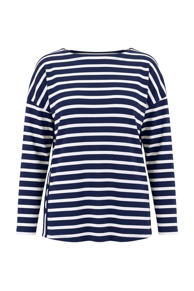 Ulla Popken T-Shirt Shirt Ringel Oversized U-Boot-Ausschnitt Langarm – Bild 2 von 4
