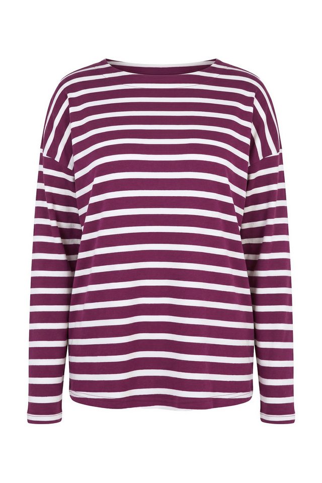 Ulla Popken T-Shirt Shirt Ringel Oversized U-Boot-Ausschnitt Langarm – Bild 2 von 4