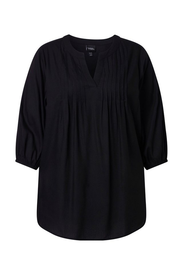Ulla Popken Tunika Bluse Biesen Tunika-Ausschnitt 3/4-Ballonarm – Bild 2 von 4
