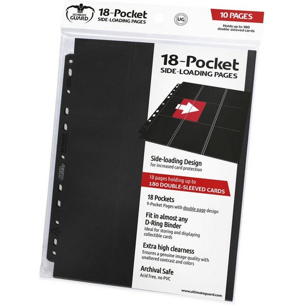 Ultimate Guard Sammelkarte 18-Pocket Pages Side-Loading (10 Stück) - Schwarz