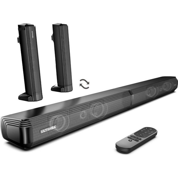 Ultimea Apollo S40 Soundbar 2.2-Kanal (Bluetooth 5.3, 100 W, Teilbare 2-in-1 Soundbar mit 3 EQ-Modi und verstellbarem Bass)