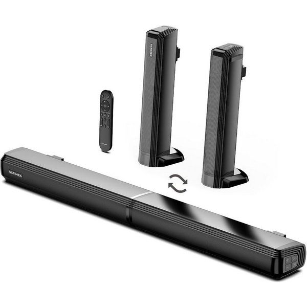 Ultimea Teilbare 2-in-1 Soundbar 2.2 Kanal (Bluetooth 5.3, 100 W, Mit 3 EQ-Modi und verstellbarem Bass, HDMI ARC / Optisch / Aux)