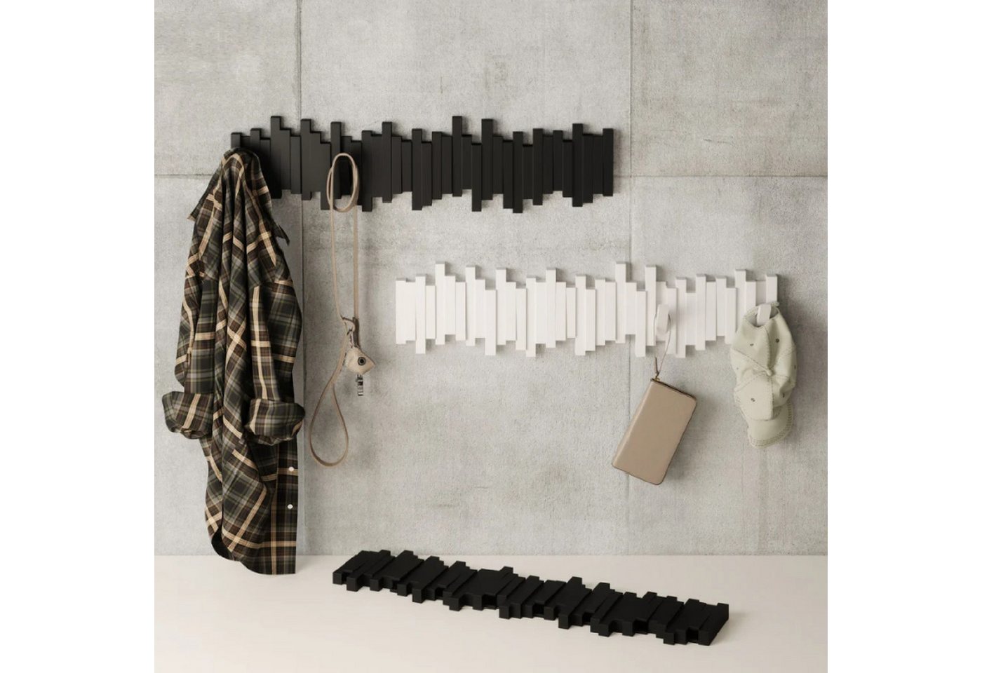 Umbra Wandgarderobe Sticks Multi Hook schwarz – Bild 2 von 4