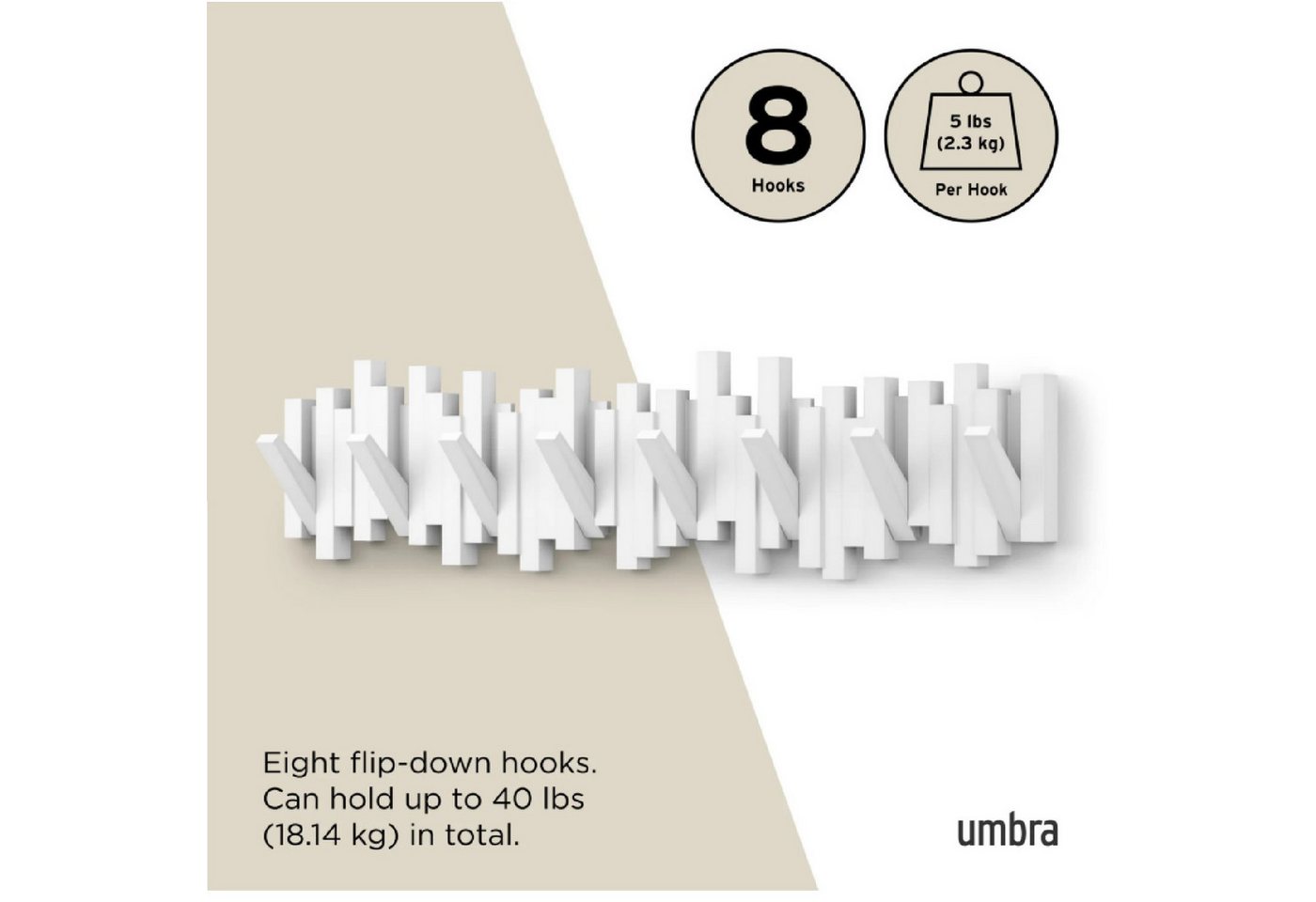 Umbra Wandgarderobe Sticks Multi Hook schwarz – Bild 4 von 4