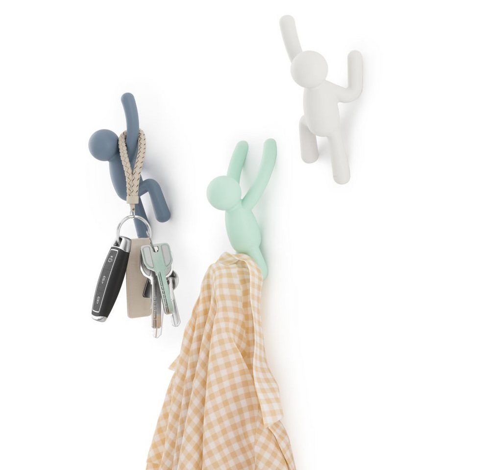 Umbra Wandhaken Buddy, 3er-Set in Pastell-Farben, Kletterfiguren, für Jacken, Schals, Taschen – Bild 2 von 5