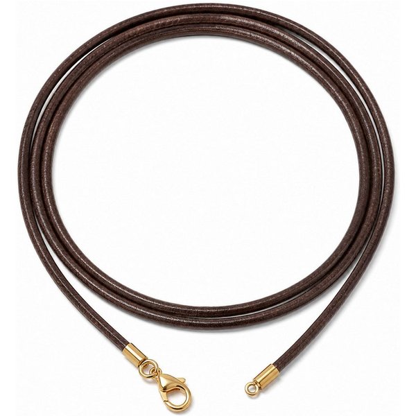 unbespielt Lederband Lederband Braun gefärbt Karabinerverschluss Goldfarben 1m Lang Kürzbar, Modeschmuck für Damen und Herren