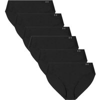 UNDER ARMOUR Damen Bikini-Slip, 6er Pack - Pure Stretch No Show Bikini, elastisch, einfarbig, Größe M in Schwarz