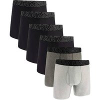 UNDER ARMOUR Herren Boxershorts, 6er Pack - Performance Tech Boxer Briefs Solid 6 in, Stretch, einfarbig, Größe 3XL in Schwarz