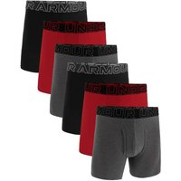 UNDER ARMOUR Herren Boxershorts, 6er Pack - Performance Cotton Boxer Briefs- Solid 6 in, Stretch, Baumwollmischung, Größe XL in Schwarz