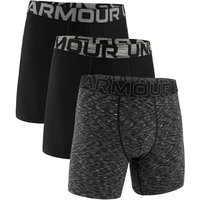 UNDER ARMOUR Herren Boxershorts, 3er Pack - Performance Tech Boxer Briefs - Space Dye 6 in, Stretch, Größe M in Schwarz
