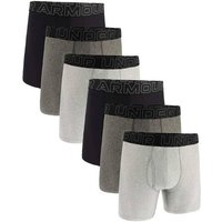 UNDER ARMOUR Herren Boxershorts, 6er Pack - Performance Tech Boxer Briefs Solid 6 in, Stretch, einfarbig, Größe XL in Schwarz