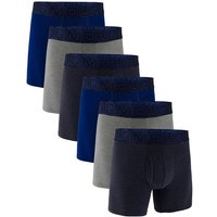 UNDER ARMOUR Herren Boxershorts, 6er Pack - Performance Cotton Boxer Briefs- Solid 6 in, Stretch, Baumwollmischung, Größe 2XL in Blau