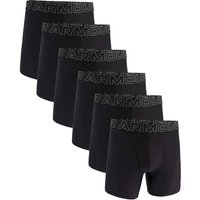 UNDER ARMOUR Herren Boxershorts, 6er Pack - Performance Tech Boxer Briefs Solid 6 in, Stretch, einfarbig, Größe L in Schwarz