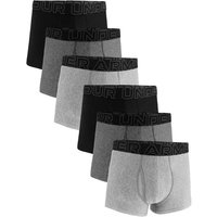 UNDER ARMOUR Herren Boxershorts, 6er Pack - Performance Tech Trunks Solid 3 in, Stretch, einfarbig, Größe XL in Grau