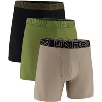 UNDER ARMOUR Herren Unterhose UA PERFORMANCE TECH MESH -SOLID 6 IN 3PK, Größe XL in Grau