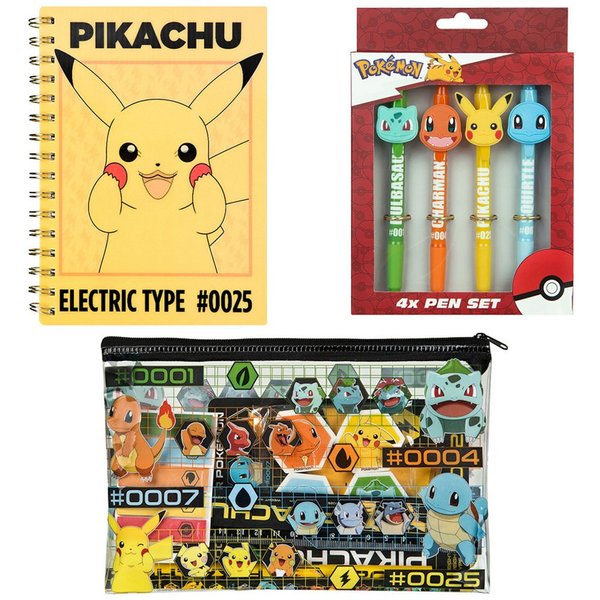 UNDERCOVER Notizbuch Pokémon, inkl. 4 Kugelschreiber sowie Schreib- und Bastelutensilien
