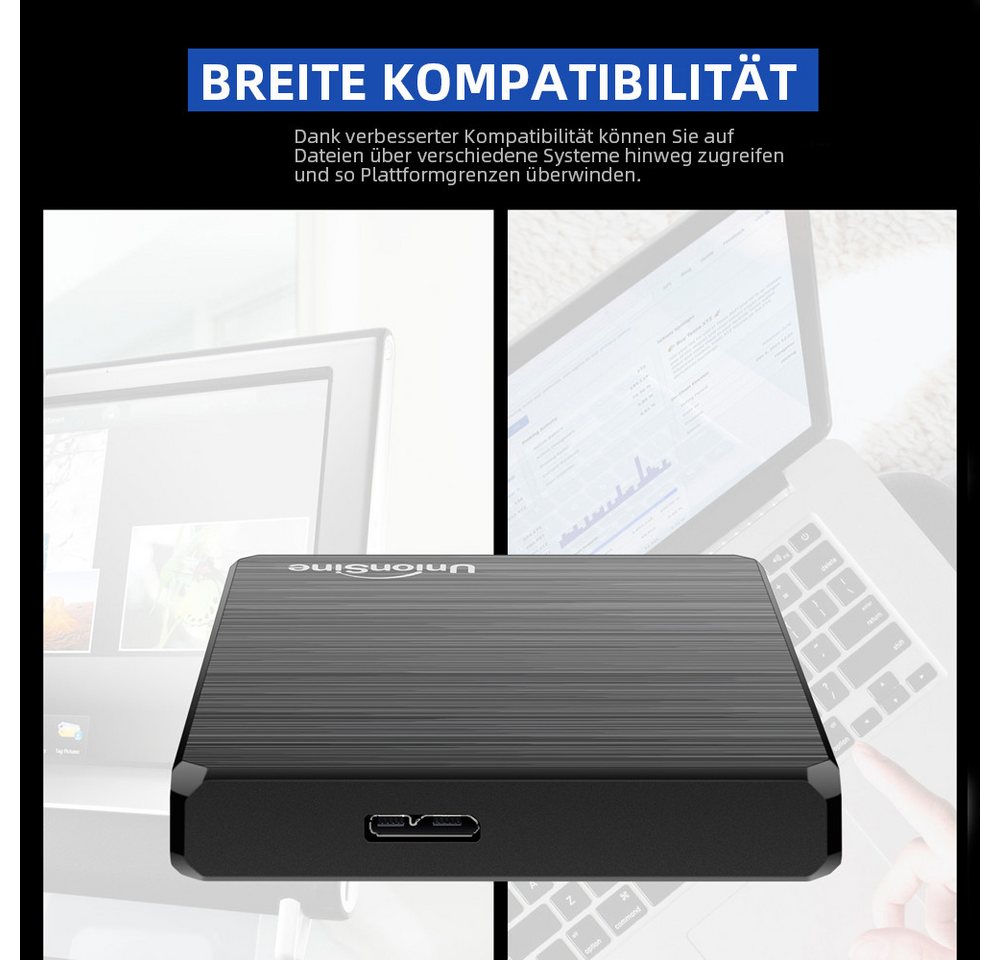 UnionSine USB 3.0 Externe Festplatte 2,5" HDD PC Laptop Gaming Speicher externe HDD-Festplatte (250GB) 2,5", für PC, Laptop, PS4, PS5, Xbox - kompatibel mit Win – Bild 4 von 5