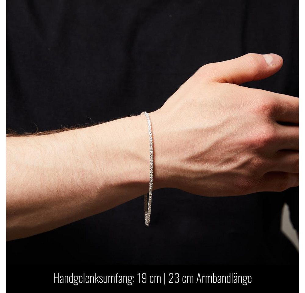 Unique Armband Königsketten Design 2,5 mm vierkant aus Sterlingsilber KA0025-F – Bild 4 von 5