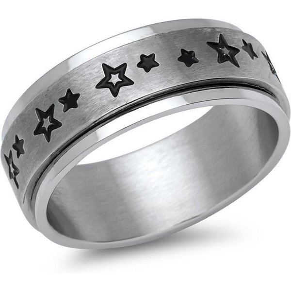 Unique Fingerring Anti Stress Ring mit Spinning Tool und Sternchenaufdruck R5067