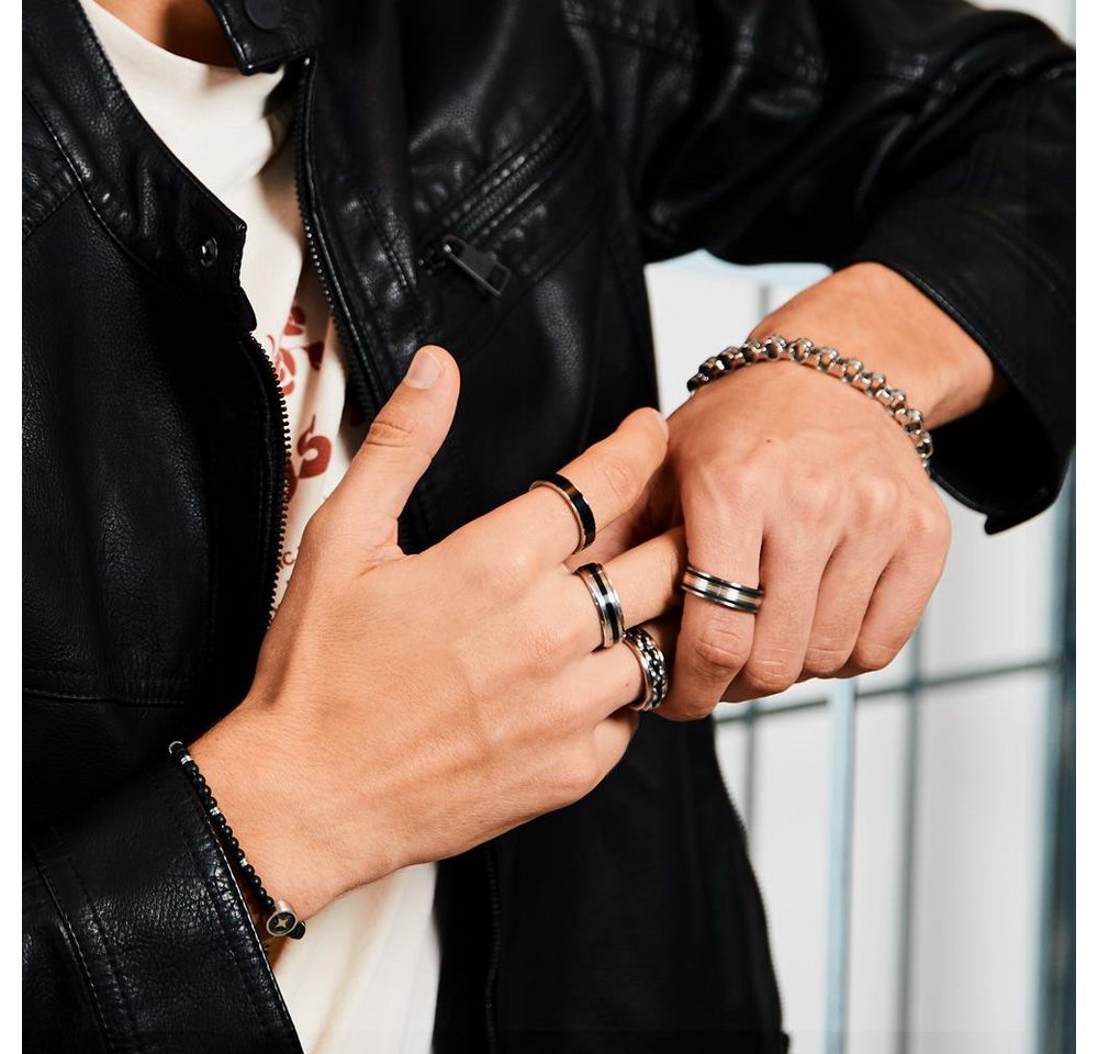Unique Fingerring Anti Stress Ring mit Spinning Tool und schwarzen Details R5047 – Bild 2 von 2