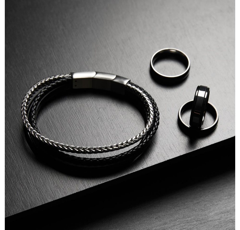 Unique Fingerring Schwarzer Herrenring aus Edelstahl 5mm R9084 – Bild 2 von 3