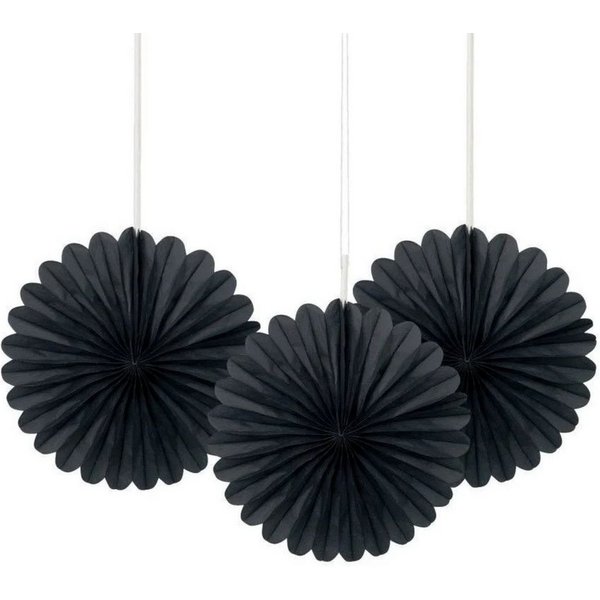 Unique Industries Inc. Hängedekoration Dekofächer Uni 15cm/3 Stück, Schwarz