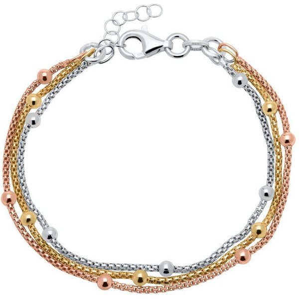 Unique Silberarmband 925er Silberarmband tricolor