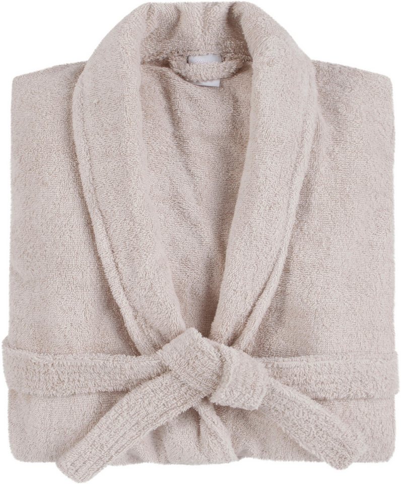 hip Unisex-Bademantel Hip Bathrobe uni - Blue, Midilänge, Walkfrottee, Schalkragen, Gürtel, Schalkragen, Gürtel, Taschen, Baumwolle, Frottee, Weich – Bild 2 von 4