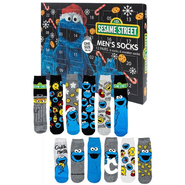 United Labels® Adventskalender Sesamstraße Socken Adventskalender mit 12 Paar kurz und lang