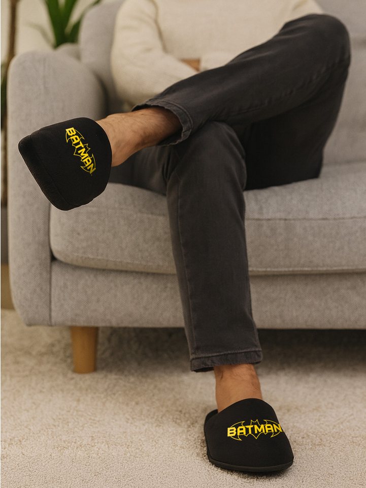 United Labels® DC Comics Batman Hausschuhe Puschen Schlappen Slipper Pantoffeln Hausschuh – Bild 2 von 4