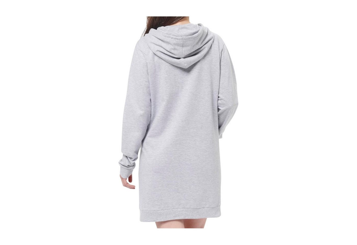 United Labels® Kapuzenpullover PEANUT Snoopy Kapuzenpullover lang Sweatshirt Sweatkleid Grau Gr. L – Bild 3 von 3