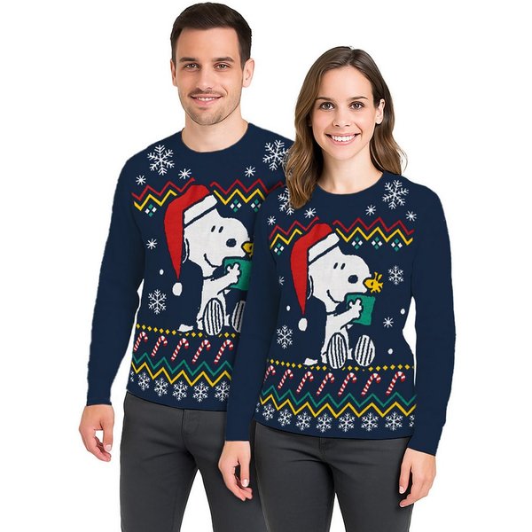 United Labels® Weihnachtspullover The Peanuts Snoopy Winterpullover Winter Strick Pullover Ugly Sweater
