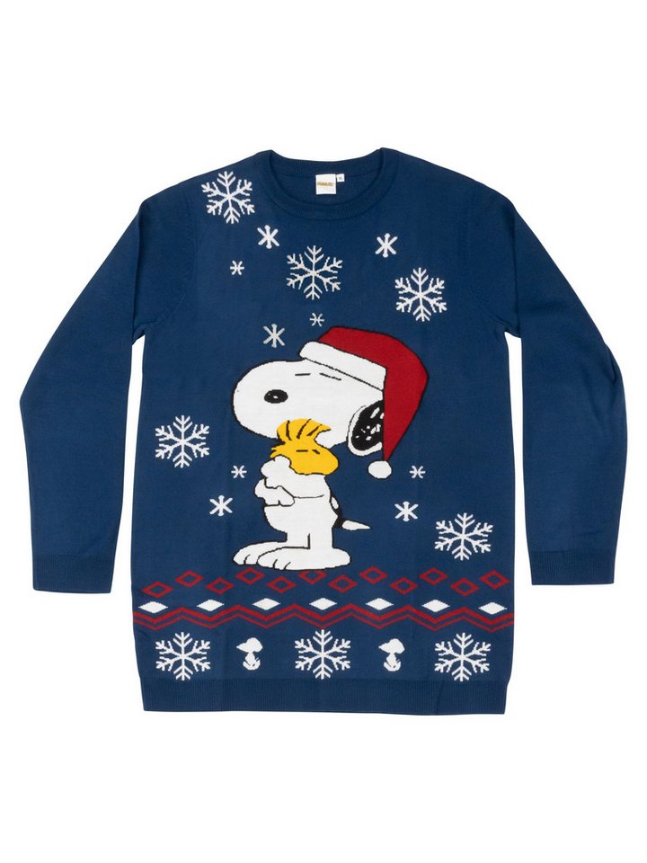 United Labels® Weihnachtspullover The Peanuts Snoopy Strickkleid Warm Kisses Winter Strick Kleid – Bild 4 von 5