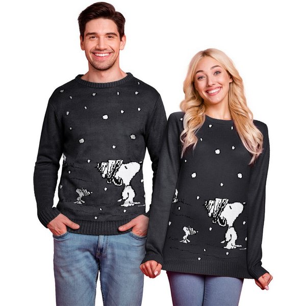 United Labels® Weihnachtspullover The Peanuts Winterpullover - Ugly Sweater Unisex Grau