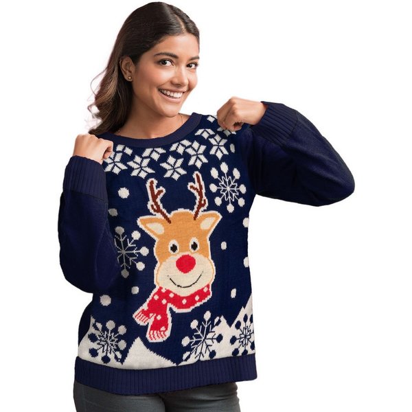 United Labels® Weihnachtspullover Winterpullover Rentier Strick Pullover Ugly Sweater