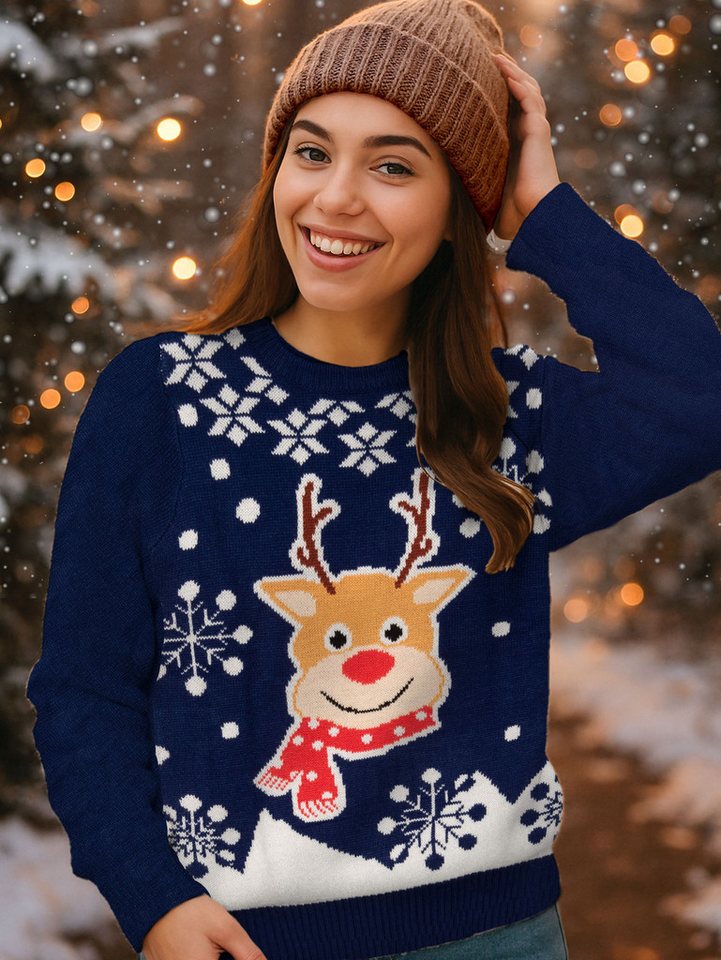 United Labels® Weihnachtspullover Winterpullover Rentier Strick Pullover Ugly Sweater – Bild 2 von 5