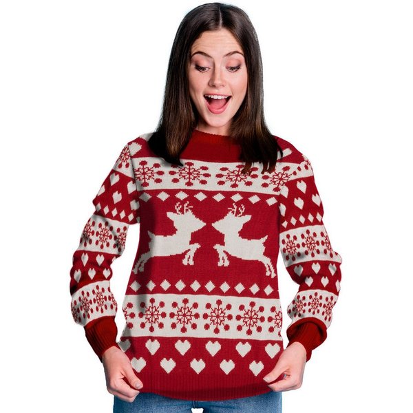 United Labels® Weihnachtspullover Winterpullover Rentiere Strick Pullover Ugly Sweater