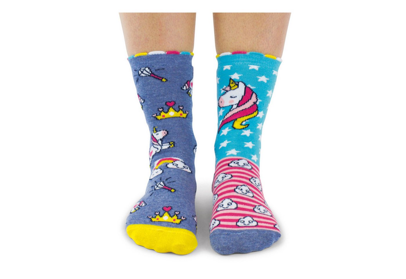 United Oddsocks Freizeitsocken Einhorn und Regenbogen Oddsocks Socken in 30,5-38,5 im 6er Set – Bild 2 von 5