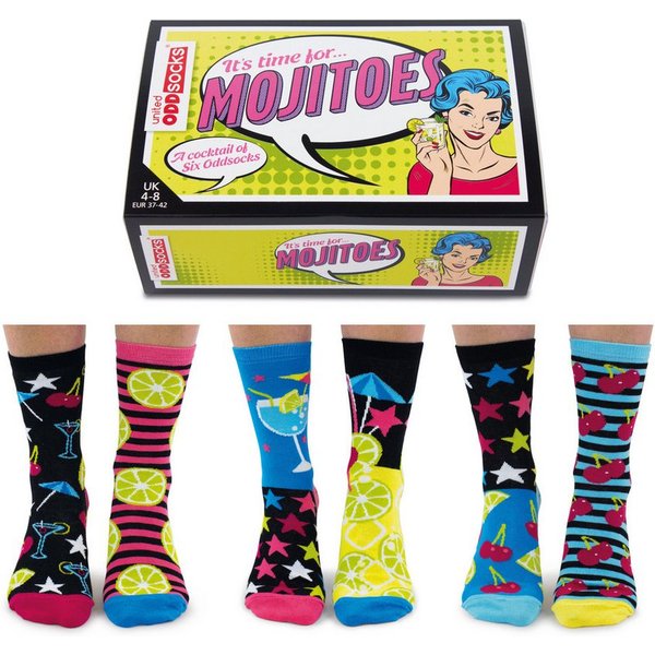 United Oddsocks Freizeitsocken Mojitoes Cocktail Oddsocks Socken in 37-42 im 6er Set