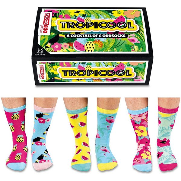 United Oddsocks Freizeitsocken Verrückte Socken Oddsocks Tropicool für Frauen im 6er Set