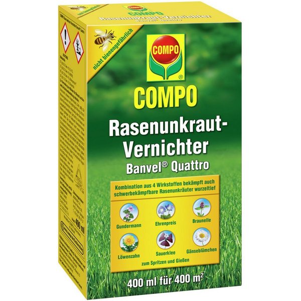 Compo Unkrautbekämpfungsmittel Compo Rasenunkrautvernichter Banvel Quattro 400 ml
