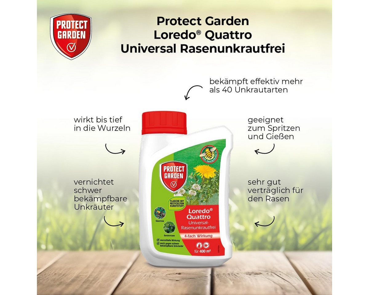 Protect Garden Unkrautbekämpfungsmittel Protect Garden Loredo Quattro Universal Rasenunkrautfrei 400ml – Bild 2 von 5