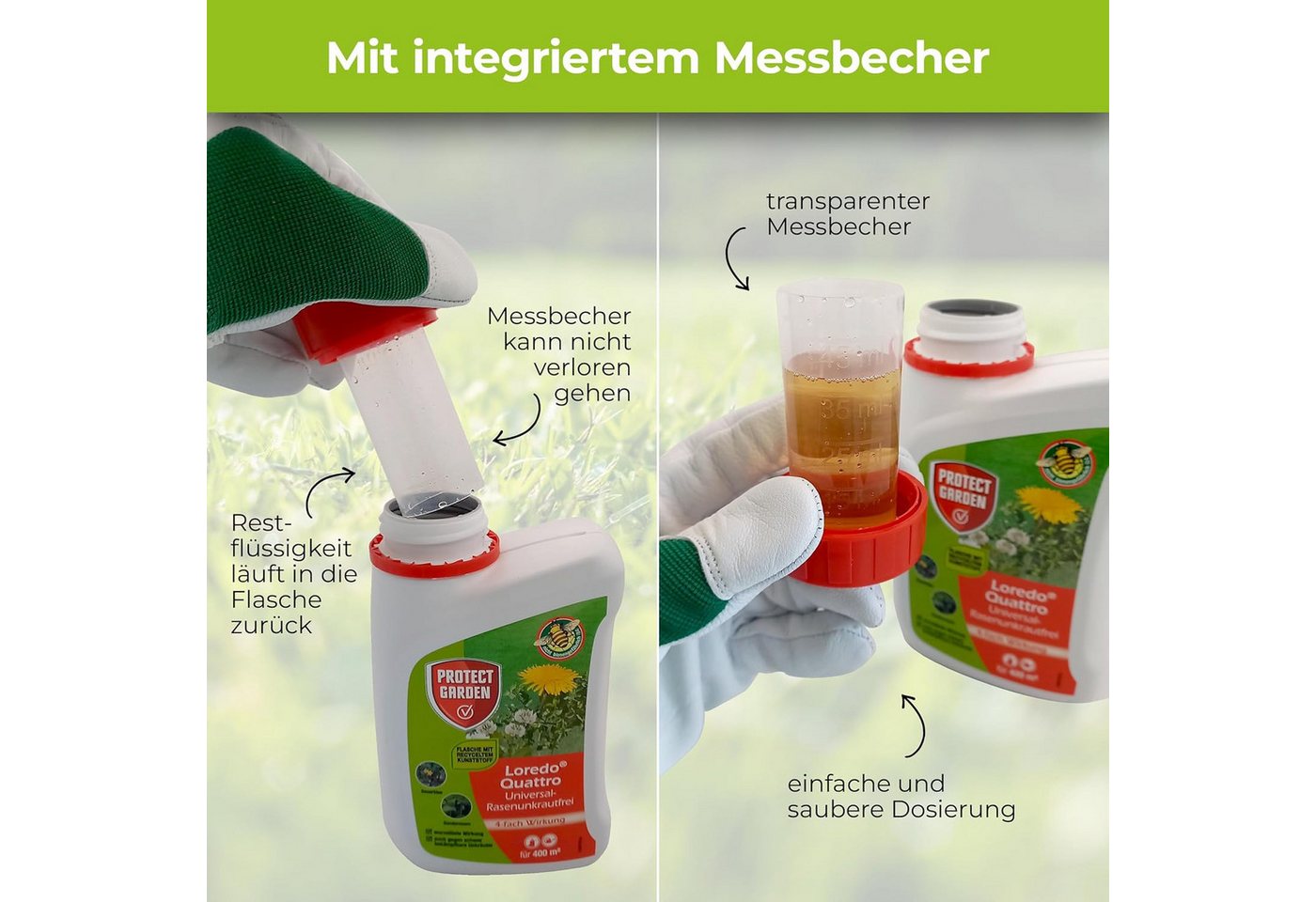 Protect Garden Unkrautbekämpfungsmittel Protect Garden Loredo Quattro Universal Rasenunkrautfrei 400ml – Bild 3 von 5