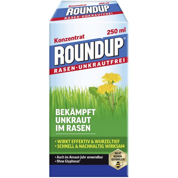 ROUNDUP Unkrautbekämpfungsmittel Roundup Rasen Unkrautfrei Konzentrat 250 ml